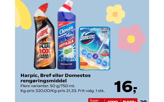 Harpic, Bref Eller Domestos Rengøringsmiddel