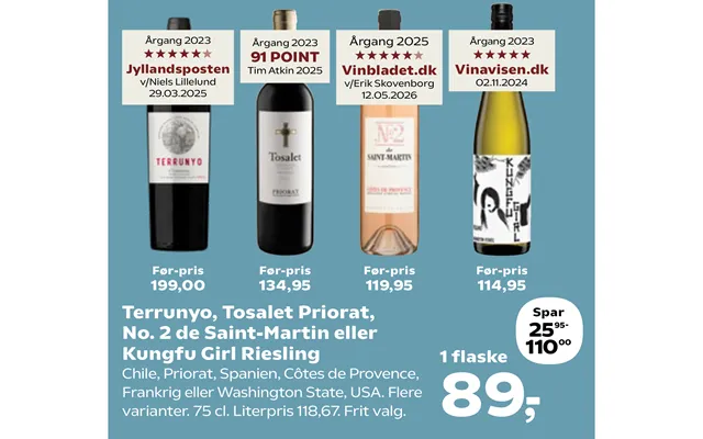 Terrunyo, Tosalet Priorat, Kungfu Girl Riesling