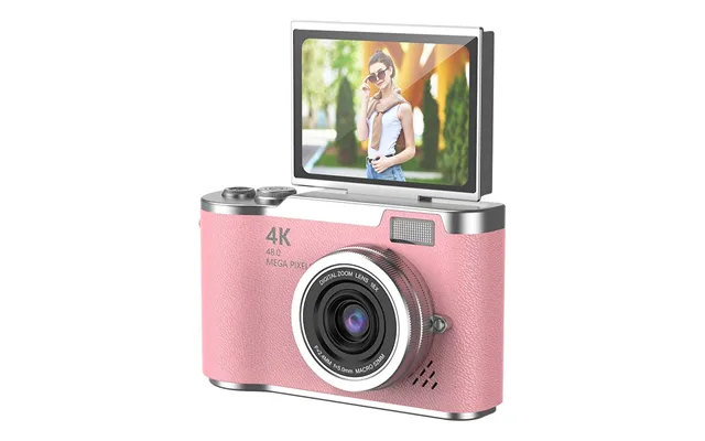 4k Digital Kamera Med 48mp Og 180â Flip-skærm - Lyserød