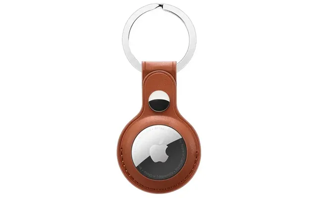 Apple Airtag Læder Nøglering. Brun.