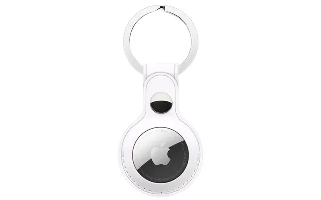 Apple Airtag Læder Nøglering. Hvid.