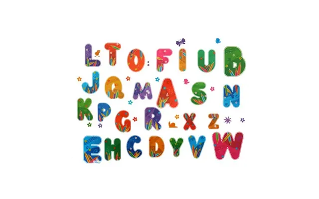 Flot Wallsticker Med Et Farverigt Alfabet A Til Z.