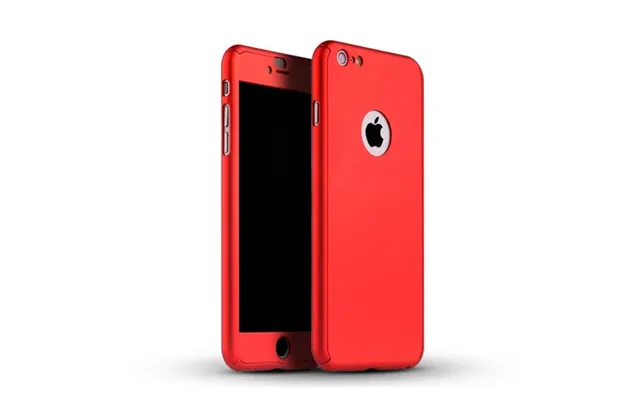 Full Body Cover Til Iphone 6 6s. Inkl Skærmbeskyttelse. Rød.