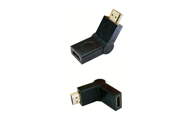 Hdmi 180â Adapter Flad - Han Til Hun, 4k, Til Tv, Ps5, Xbox Og Pc