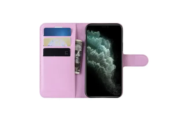 Iphone 11 Cover & Stander Med Kreditkortholder. Lyserød.