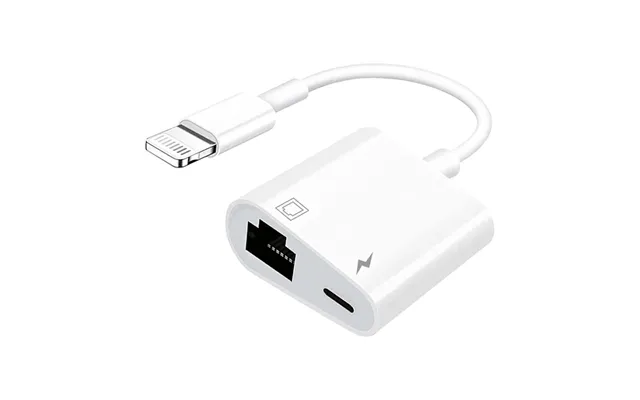 Lightning Til Ethernet Adapter Med Opladning - Ultra Hurtig Gigabit Lan 1000 Mbps