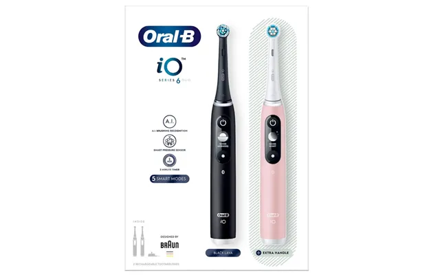 Oral-b Io 6 Voksen Roterende Tandbørste Sort - Lyserød