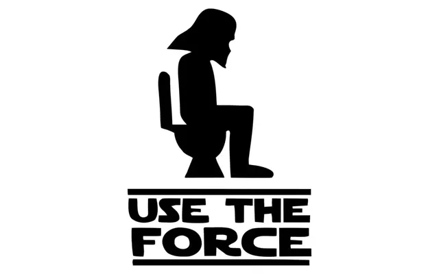 Sjovt Toilet Skilt. Toilet Wallsticker Med Star Wars Referencer