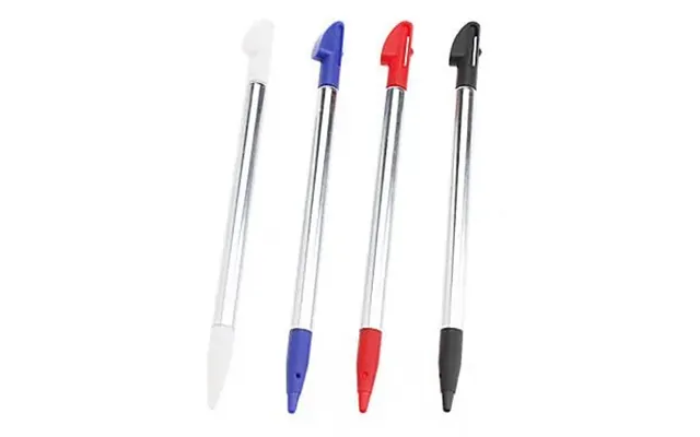 Stylus Penne Til Nintendo New 3ds Xl Med Udtræksfunktion. 4 Stk 1x Sort - 1x Hvid
