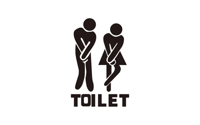 Toilet Skilt 1. Sjov Toilet Wallsticker. 20x30cm.