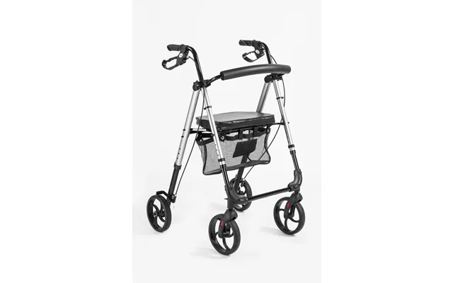 Aluminiumsrollator Med 4 Hjul Justerbar Sædehøjde