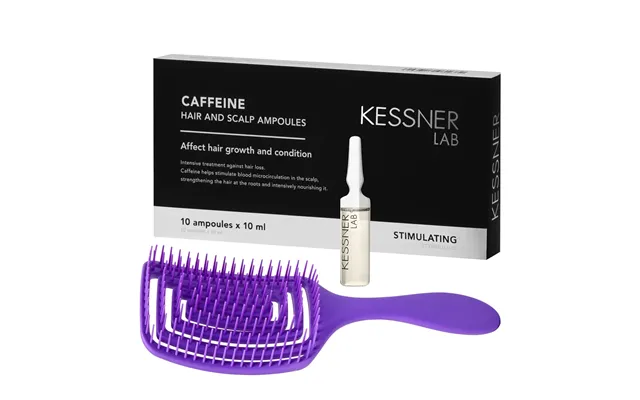 Hårbørste Hårtab Lilla Og Kessner Lab Koffein Ampuller