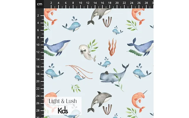 Bomuldspoplin M Hvaler - Light & Lush Kids Poplin Spring