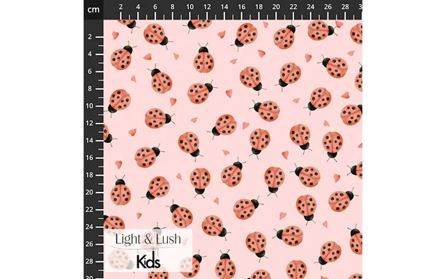 Bomuldspoplin M Mariehøns - Light & Lush Kids Poplin Spring