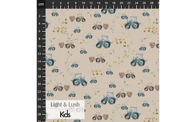 Bomuldspoplin M Traktorer - Light & Lush Kids Poplin Spring