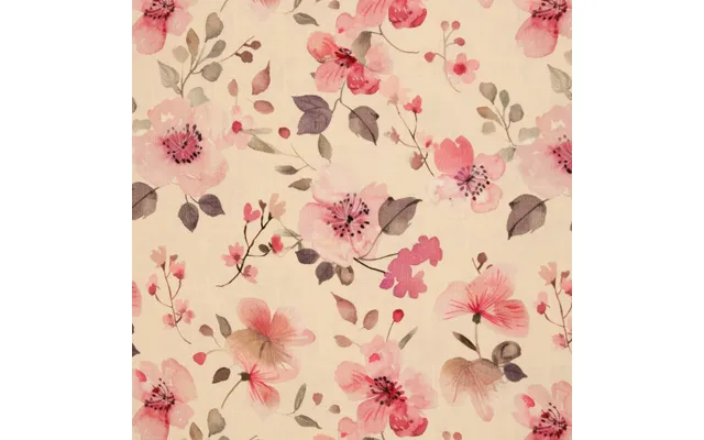 Double Gauze M Rosa Blomsterprint - Haren
