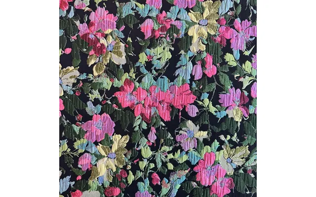 Fast Jacquard M Kulørte Blomster - Sort