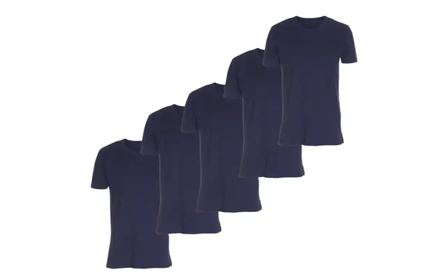 5 Stk T-shirts Med Rund Hals I Navi Blå - Økologiske, 25%