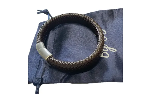 Læderarmbånd - Flette I Mørkebrun. Til Mænd
