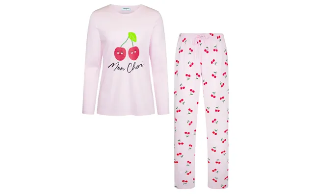 Langærmet Pyjamas I Lyserød Med Søde Kirsebær - 2xl