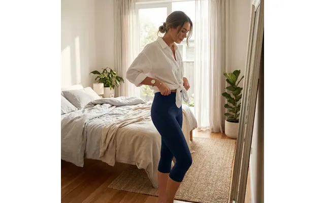 Navy Blå Capri Med Lomme - 2xl 3xl