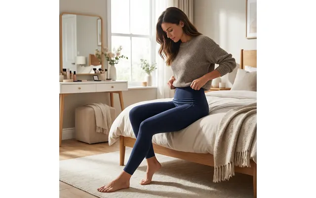 Navy Blå Legging Med Lommer - 2xl 3xl