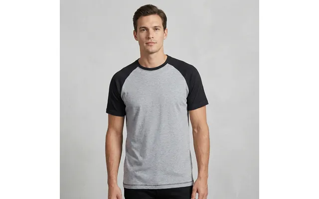 Raglan Tee, Oxford Grey - Heather Black