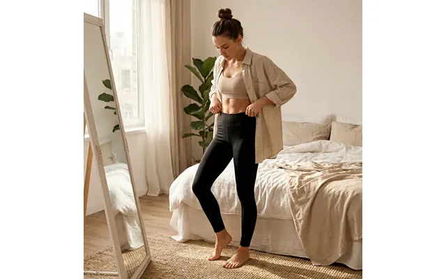 Sorte Legging Med Lommer - 2xl 3xl