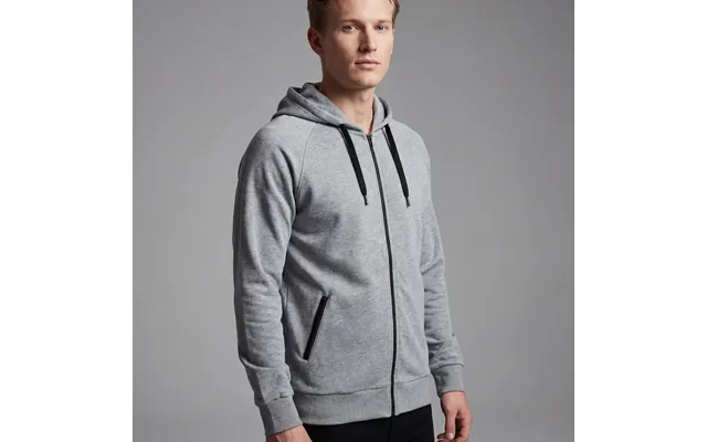 Sport Hooded Zip Oxford Grey, Til Mænd. Økologisk - 2xl