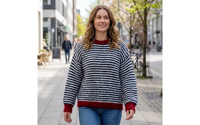 Super Lækker Sweater - Navy & Hvide Striber