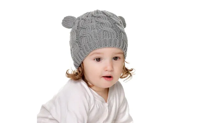 2 X Sødt Strikket Sæt Med Hue Og Vanter Til Baby - Medium