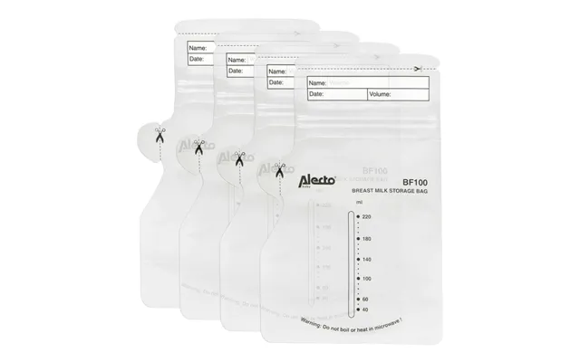 Alecto Poser Til Opbevaring Af Modermælk 220 Ml - 100 Stk