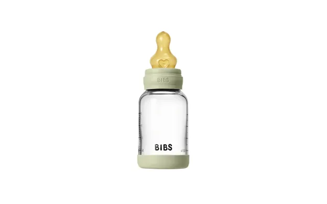 Bibs Rund Glasflaske Med Latex-sut Og Langsomt Flow Salvie 120 Ml
