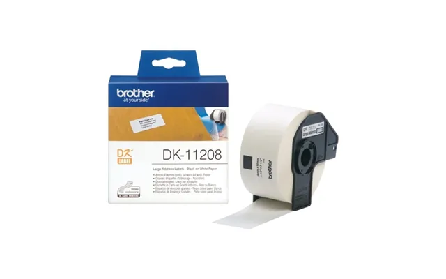 Brother Dk-11208 Etikett-tejp Svart På Vitt