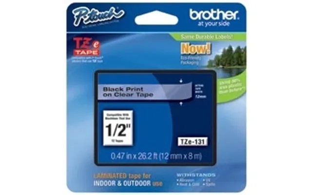 Brother Tape Tze-131 12mm Sort På Transparent