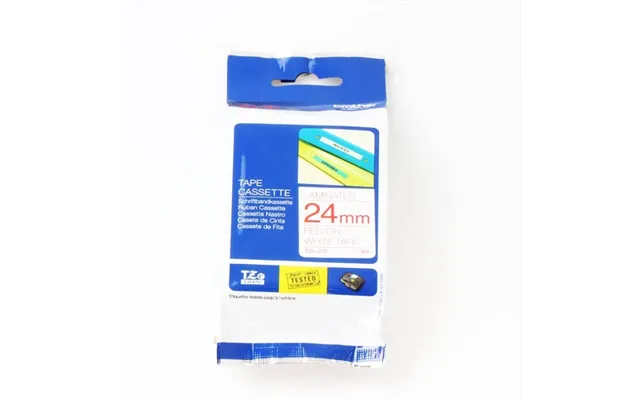 Brother Tape Tze-252 24mm Rød På Hvid
