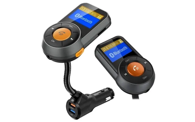Bt76 Fm-sender Med Dobbelt Usb-oplader Qc3.0 2.4a - Sort