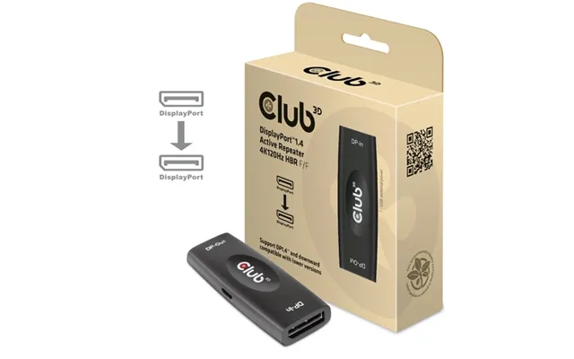 Club3d Dp 1.4 4k120hz Hdr Active Repeater F F Displayport Svart