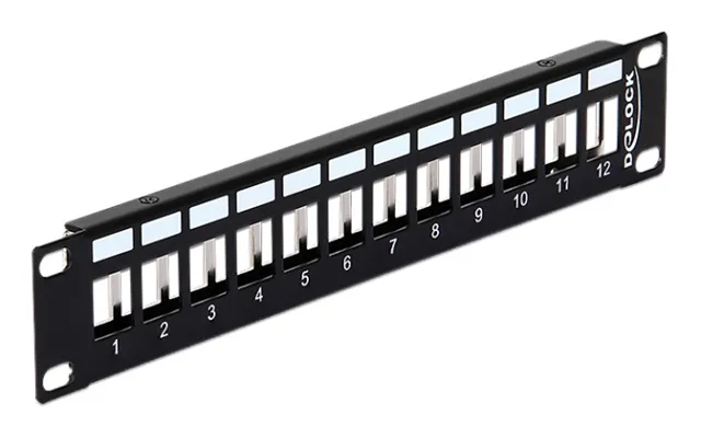 Delock 10 Keystone Patch Panel 12 Port Metal Black