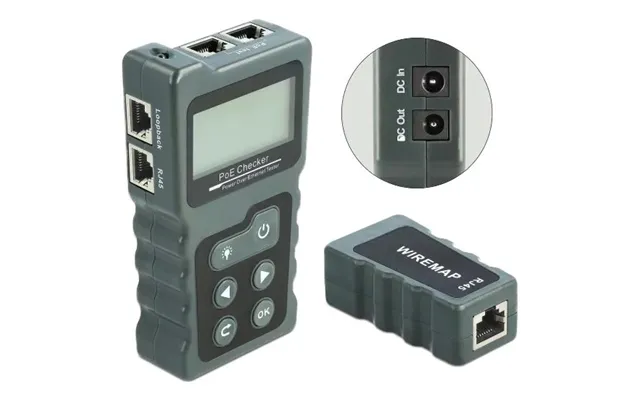 Delock Lcd Cable Tester Rj45 Poe Dc - Dark Grey