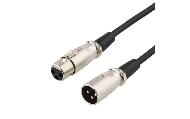 Deltaco Xlr-lydkabel, 3-pin Han - 3-pin Hun, 5m, Sort