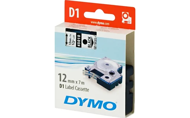 Dymo D1, Markeringstape, 12mm, Sort Tekst På Transparent Tape, 7m - 4