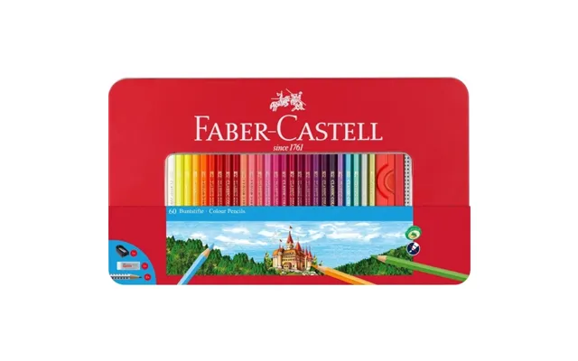 Faber-castell Sekskantede Farveblyanter I Dåse Med 60 Stk 115894