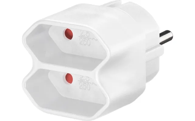 Goobay Adapter För Uttag Kompakt Adapter Med Två Eurouttag