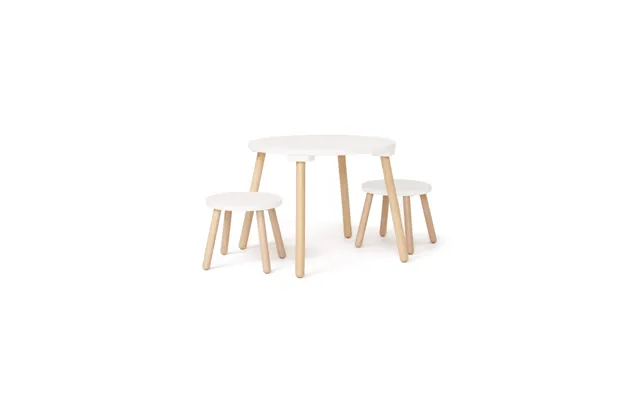 Kids Concept Skammel- Og Bordsæt - Hvid