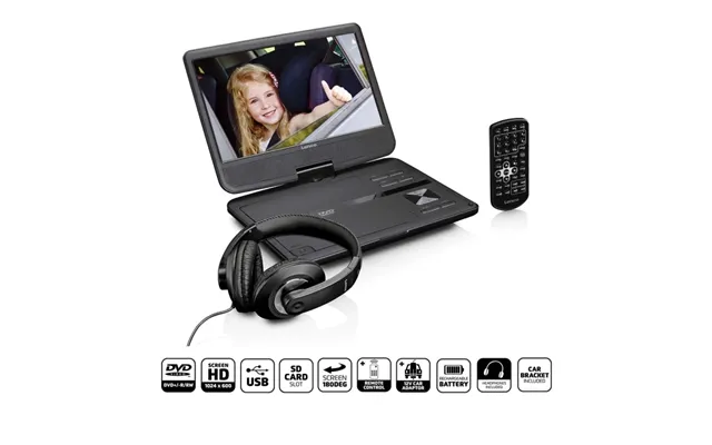 Lenco Bærbar 10 Dvd-afspiller Med Usb -hovedtelefon-ophængsbeslag Sort