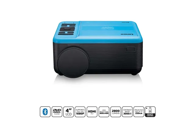 Lenco Lcd-projektor Med Dvd-afspiller Og Bluetooth Blue