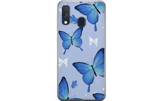 Mobilcover Til Samsung Galaxy A40 Med Blå Sommerfugle Motiv