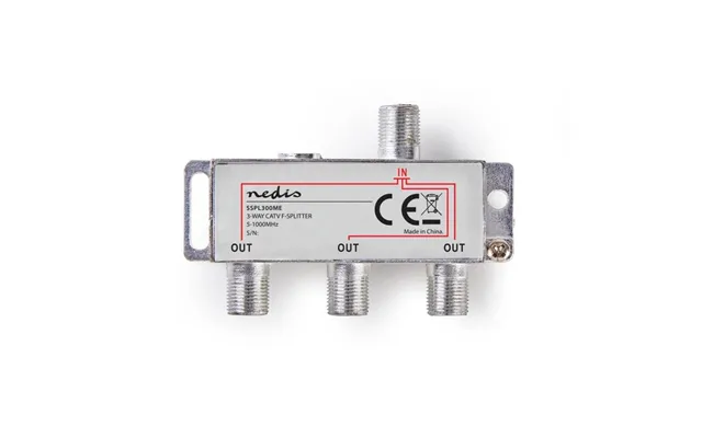 Nedis Catv Splitter 5 - 1000 Mhz Tab Af Indsættelse 6.8 Db Antal Output 3 75 Ohm Zinc Alloy