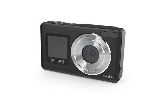 Nedis Digitalt Fotokamera Dobbelt Skærm 48 Mpixel 4k 30fps 5 Mpixel Cmos Sort